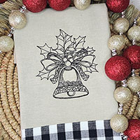 Christmas Bell Outline Machine Embroidery Design